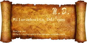 Miloradovits Dénes névjegykártya